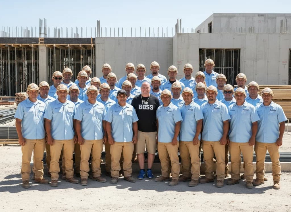 Handy Manny's crew standing together on a job site